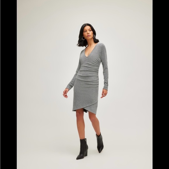 ASTR Gray Wrap Dress - Picture 1 of 4